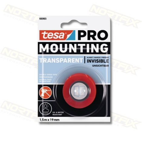FITA DUPLA FACE TESA PRO MOUNTING ACRILICA 19mm X 1,5m TRANSPARENTE